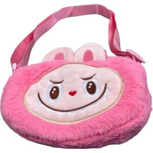 Labubu The Monster Pink Plush Kids Shoulder Crossbody Bag